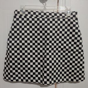 Checkered Black and White Women's Skirt